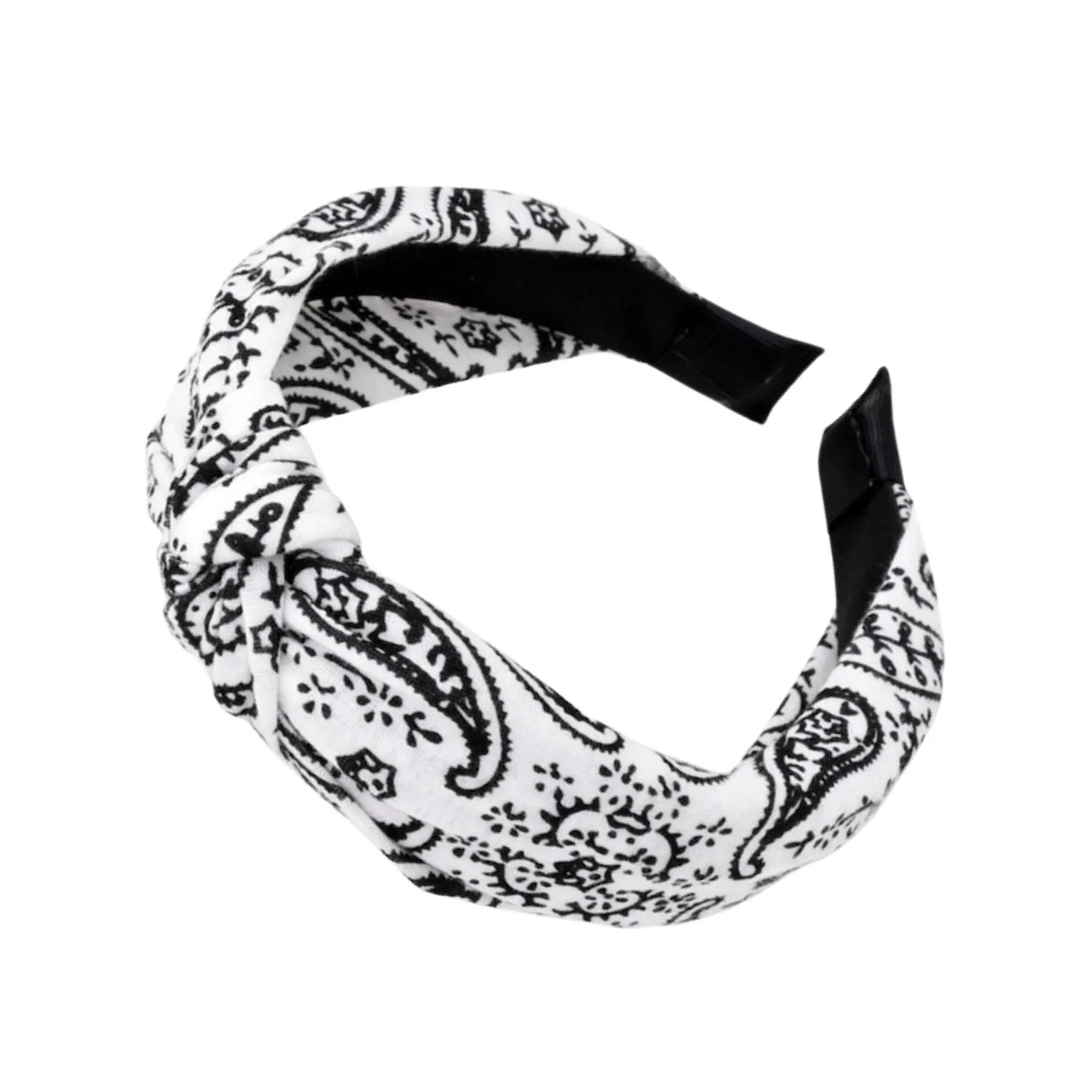 White Black Bandana Twisted Headband sold by Zulily product image thumbnail 2