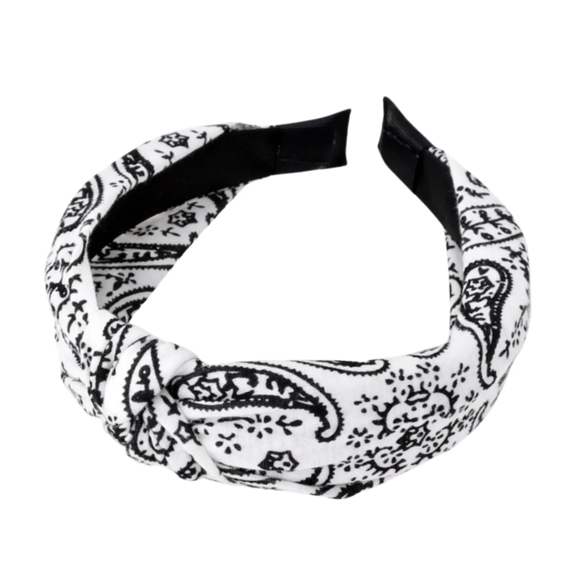 White Black Bandana Twisted Headband sold by Zulily
