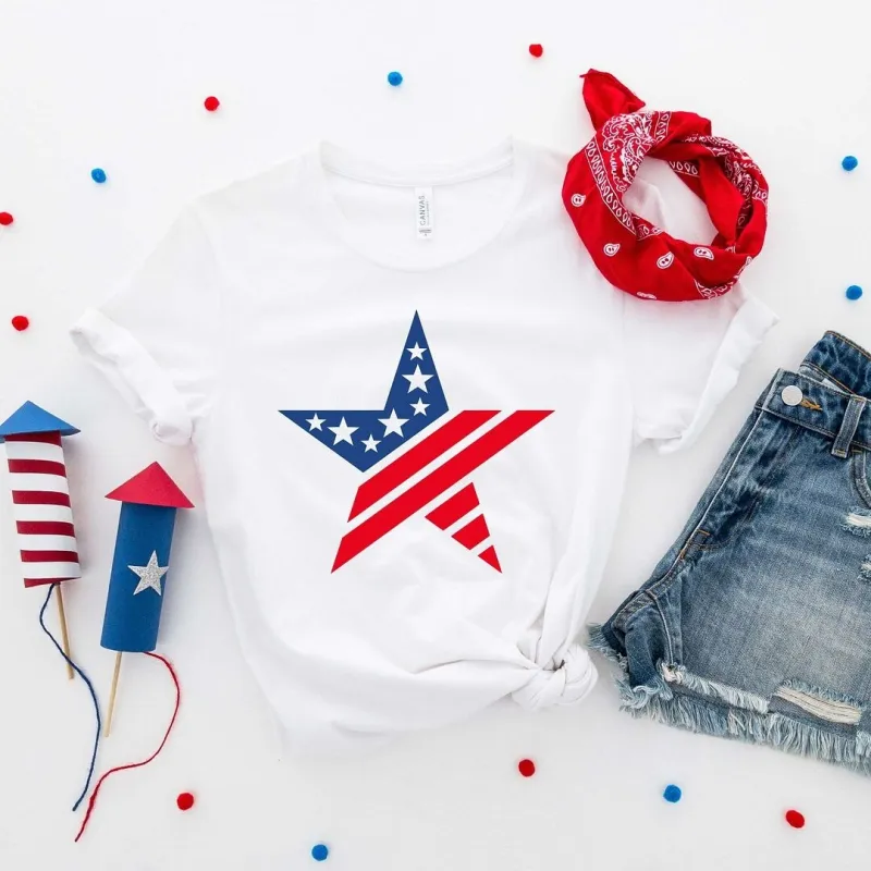 Patriotic Star Short Sleeve Crewnneck Tee sold by Zulily