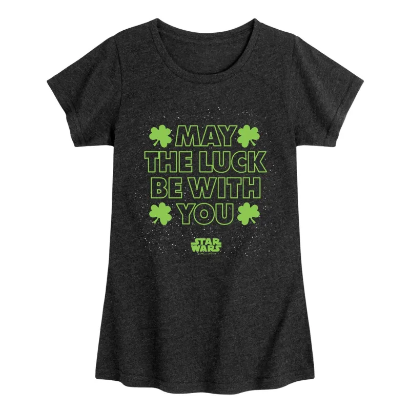 Girl's Star Wars May Luck Be With You Short Sleeve Tee sold by Zulily