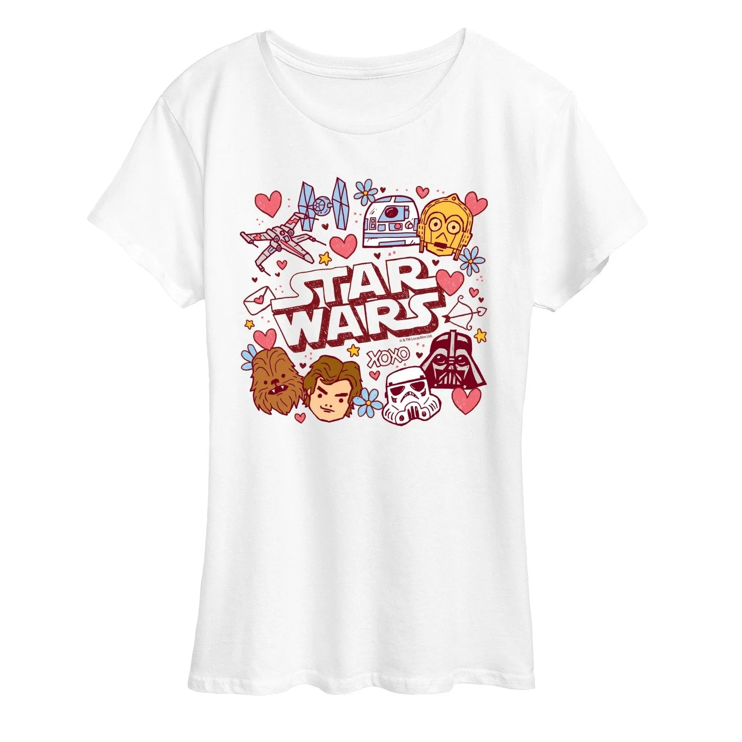 Women's Star Wars Valentine's Day Characters Short Sleeve Tee sold by Zulily