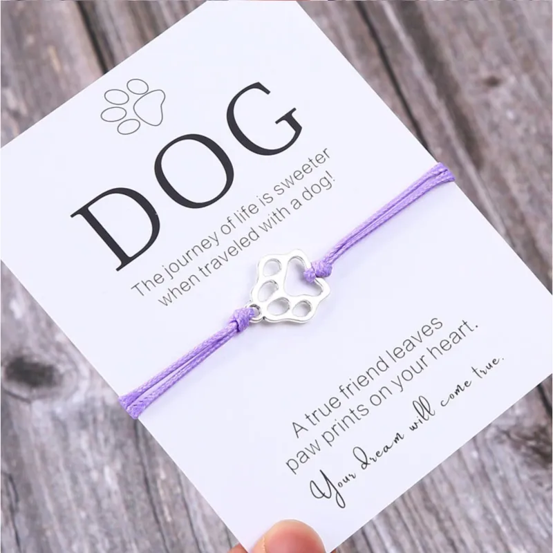 Purple Silvertone Paw Dog Lover Bracelet - 5" to 9" sold by Zulily