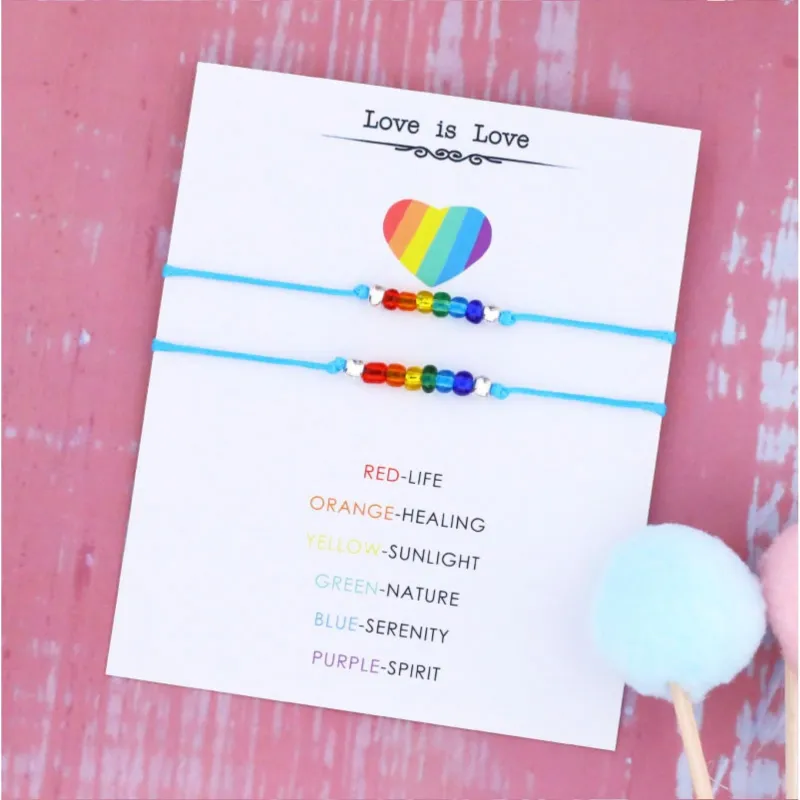 Love Is Love Beaded Set Of 2 Bracelets - 5" to 9" sold by Zulily