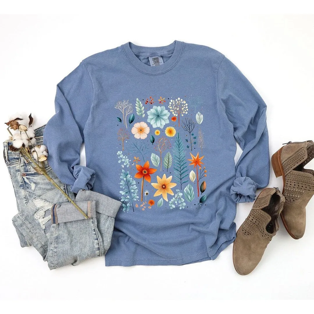 Winter Floral Garment Dyed Long Sleeve sold by Zulily
