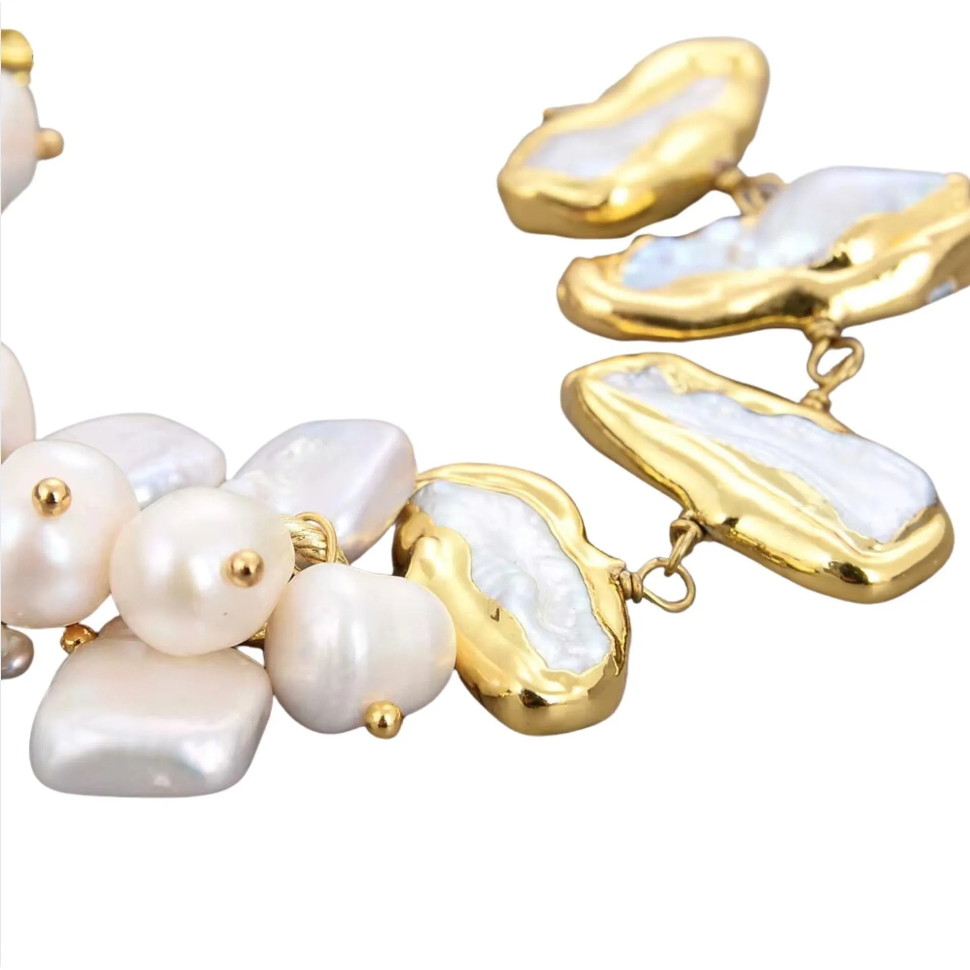Statement Bracelet With Biwa, Keshi Freshwater Pearls sold by Zulily product image thumbnail 2