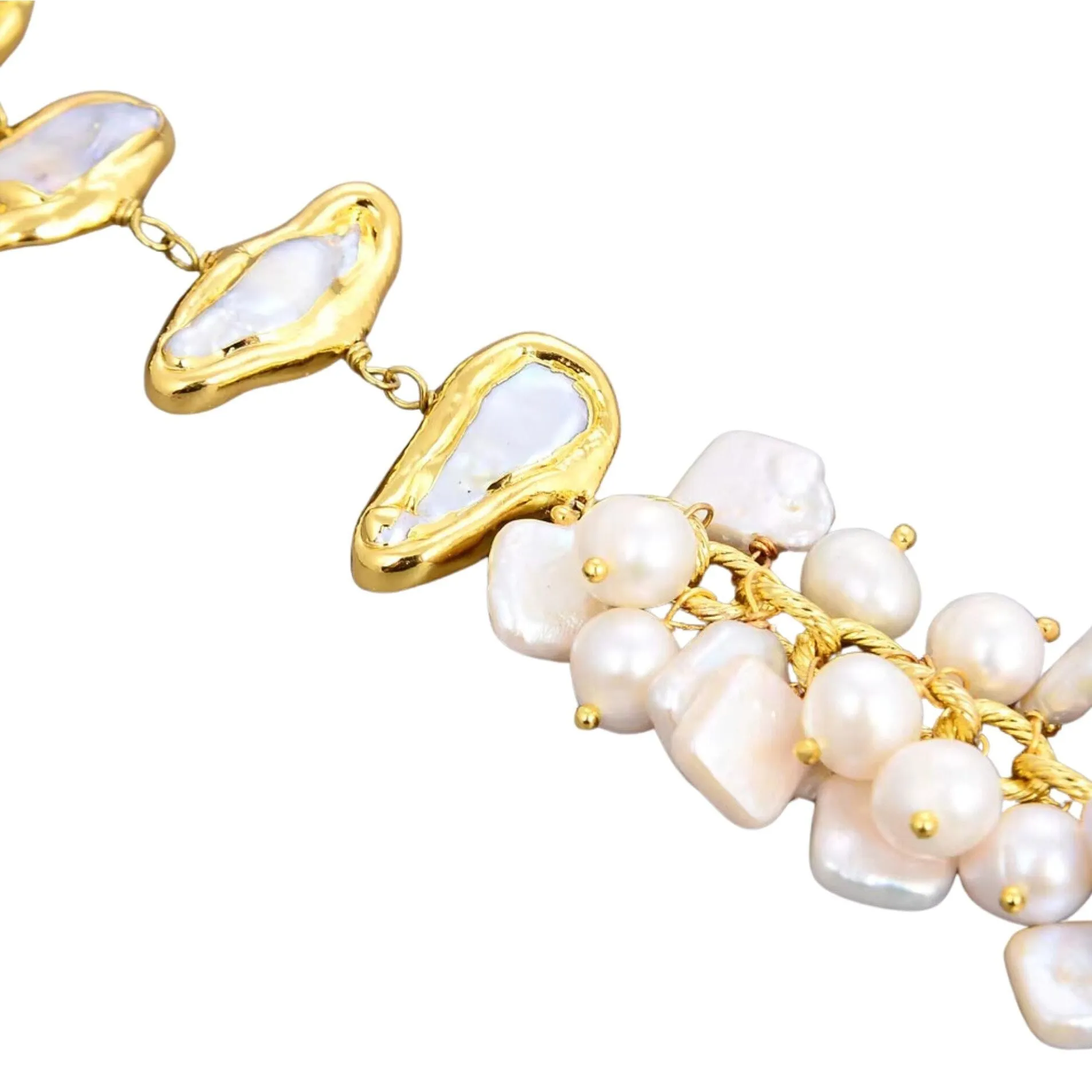 Statement Bracelet With Biwa, Keshi Freshwater Pearls sold by Zulily product image thumbnail 4
