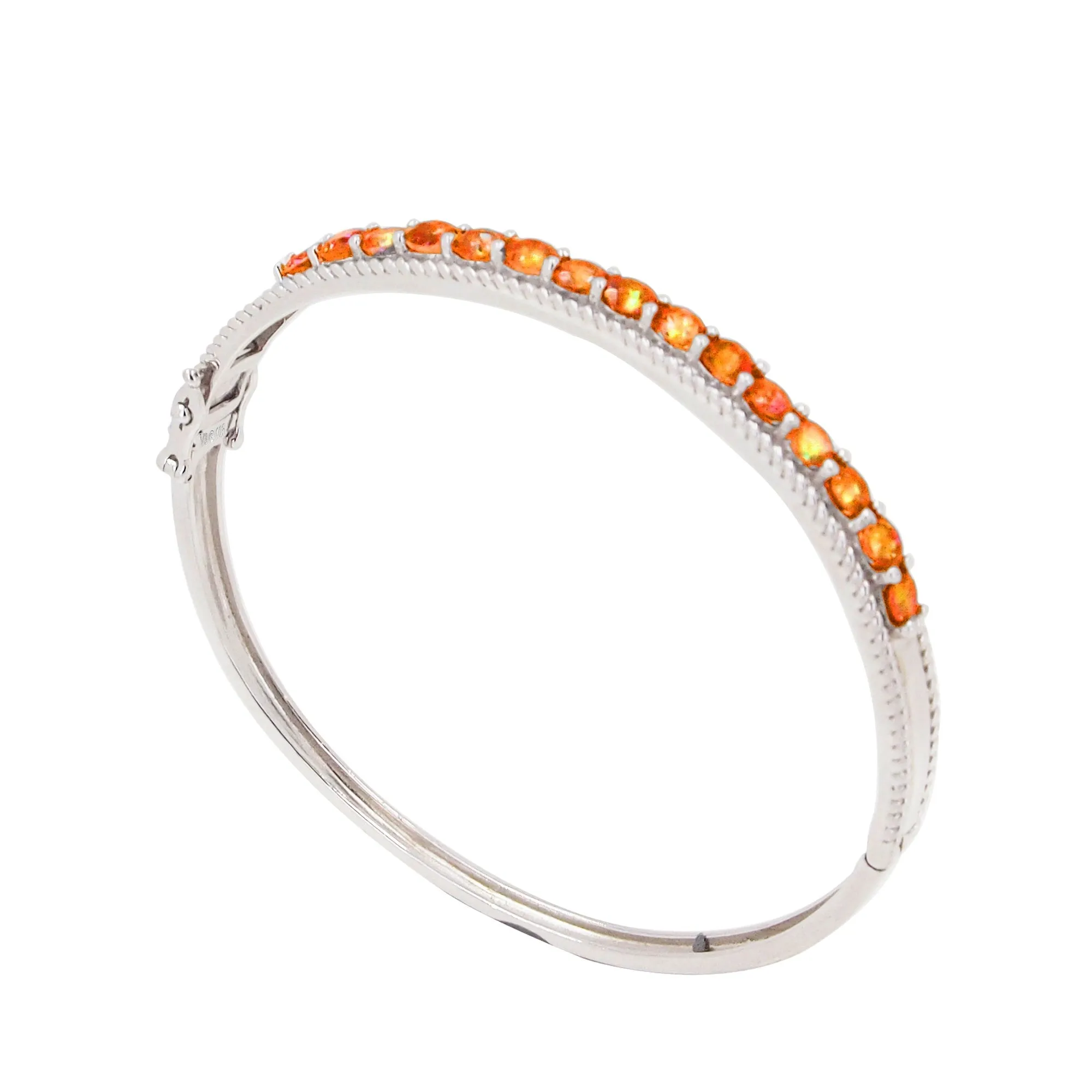 V3 Jewelry Sterling Silver Orange Fire Topaz Bangle Bracelet sold by Zulily product image thumbnail 2