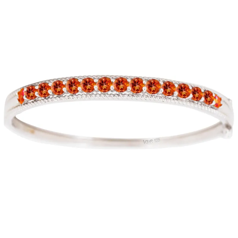 V3 Jewelry Sterling Silver Orange Fire Topaz Bangle Bracelet sold by Zulily