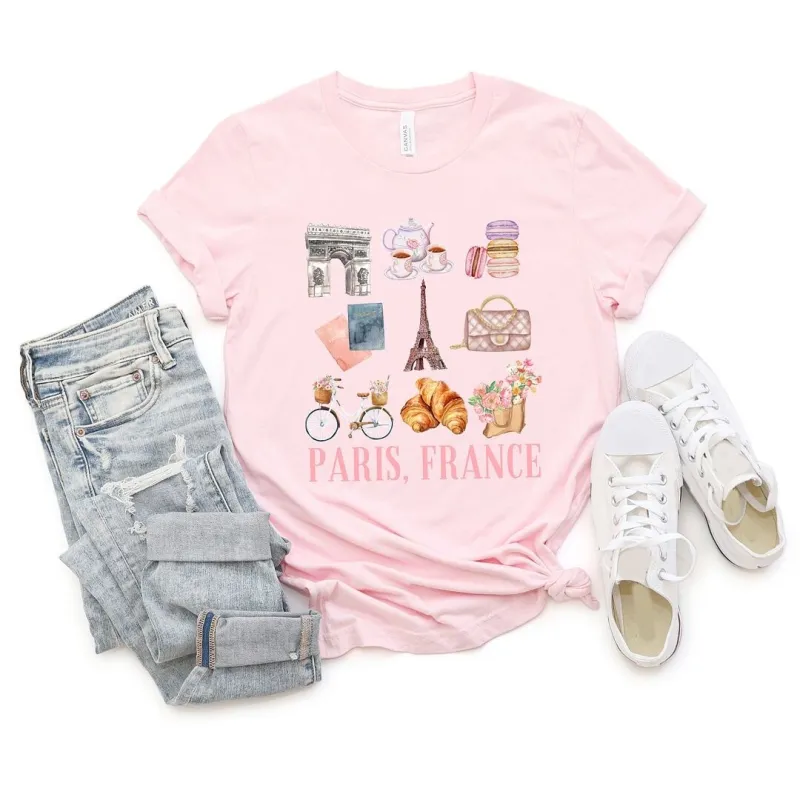 Paris Travel Collage Short Sleeve Crewnneck Tee sold by Zulily