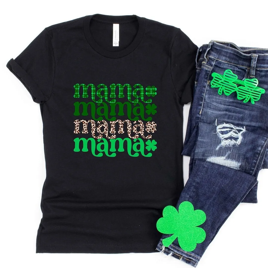 Lucky Mama Plaid And Leopard Stacked Short Sleeve Crewnneck Tee sold by Zulily