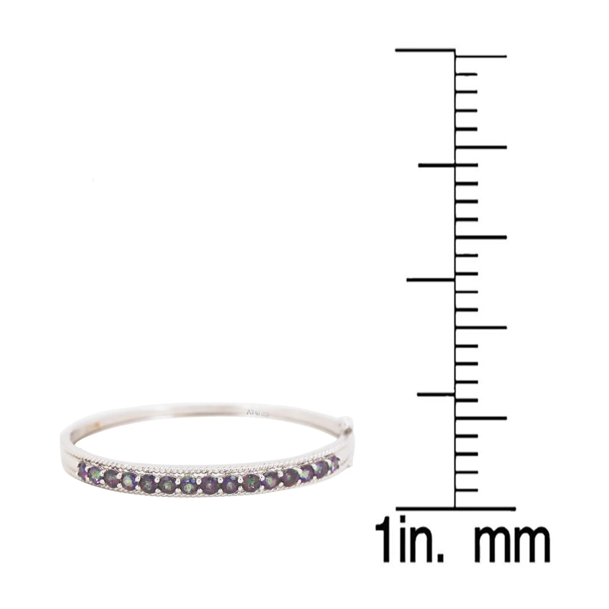 V3 Jewelry Sterling Silver Round Green Mystic Topaz Bangle Bracelet sold by Zulily product image thumbnail 3