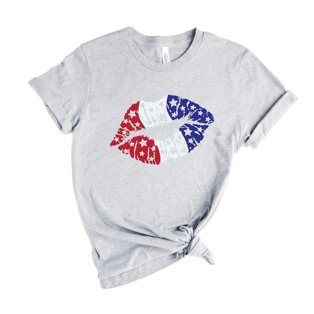 Patriotic Lips Short Sleeve Crewnneck Tee sold by Zulily product image thumbnail 2