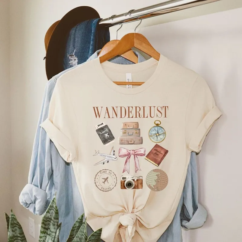 Wanderlust Travel Collage Short Sleeve Crewnneck Tee sold by Zulily