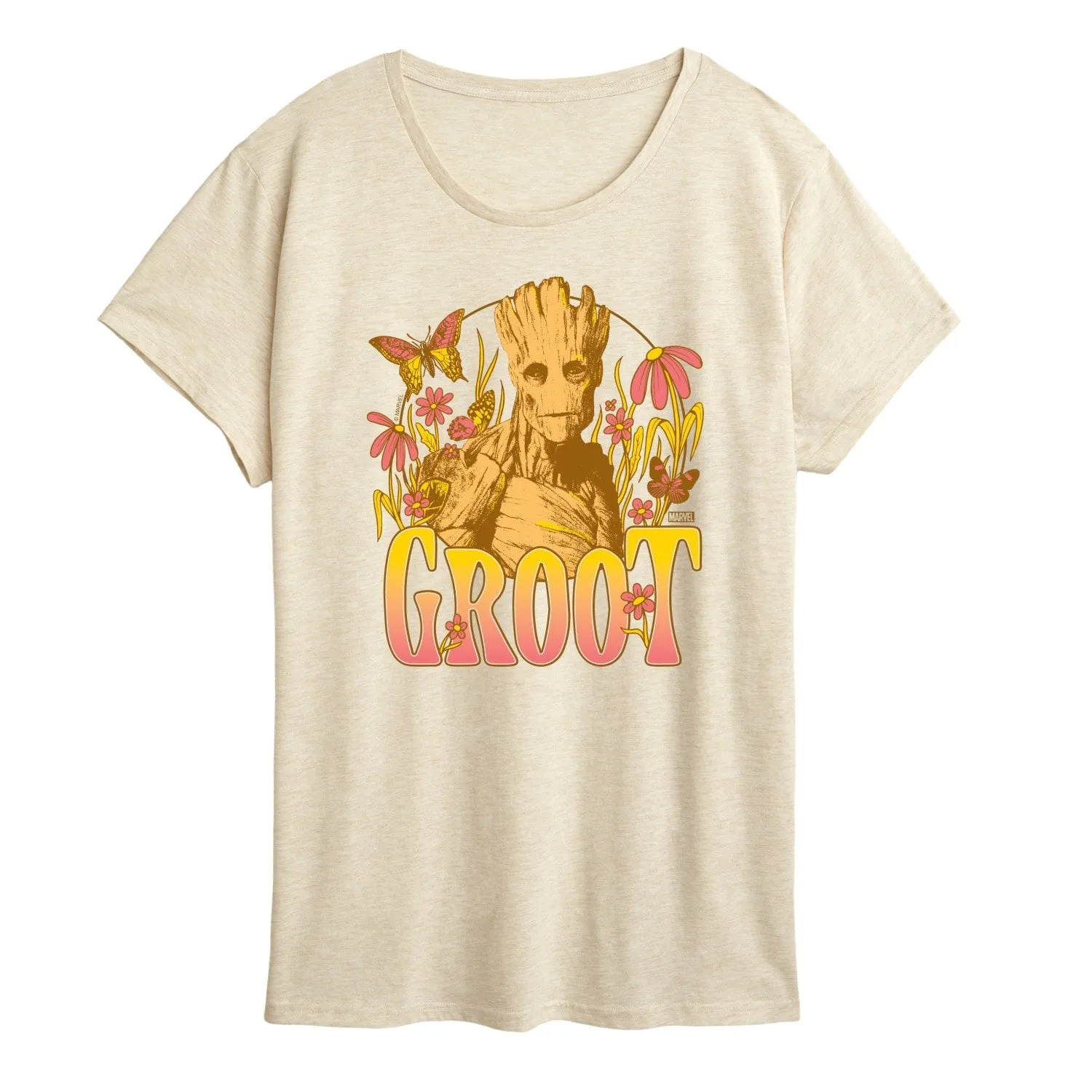Women's Guardians Of The Galaxy Groot Florals Short Sleeve Tee sold by Zulily