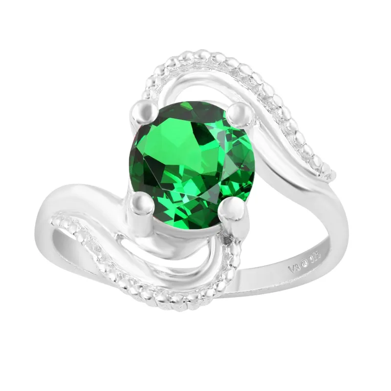 Sterling Silver 1.0 Carat Emerald Solitaire Ring sold by Zulily