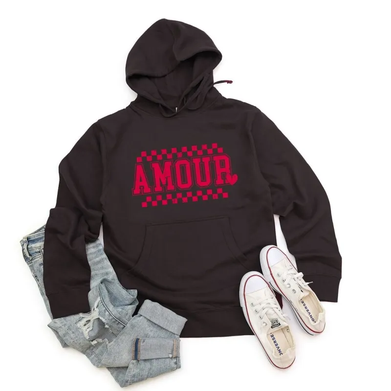 Amour Distressed Checkered Graphic Hoodie sold by Zulily