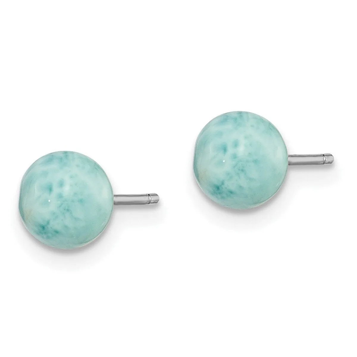 Curata 925 Sterling Silver Rhodium Plated Light Blue Larimar Post Earrings - 6.34x6.15mm sold by Zulily product image thumbnail 3