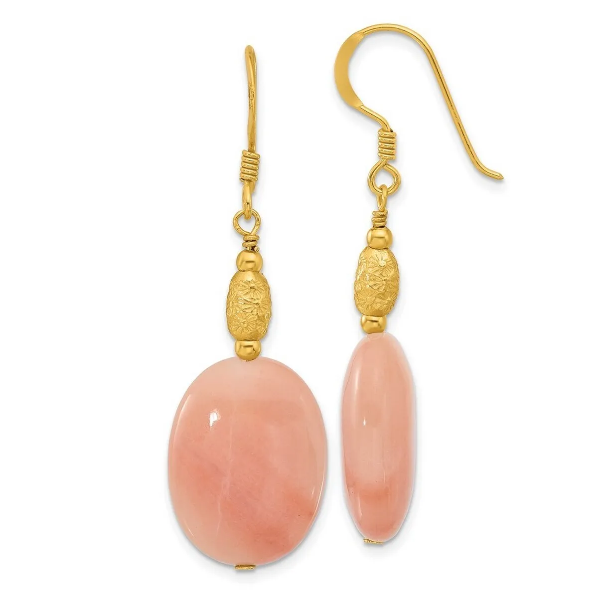 Curata 925 Sterling Silver Gold Plated Red Aventurine Dangle Earrings - 49.8x15.5mm sold by Zulily