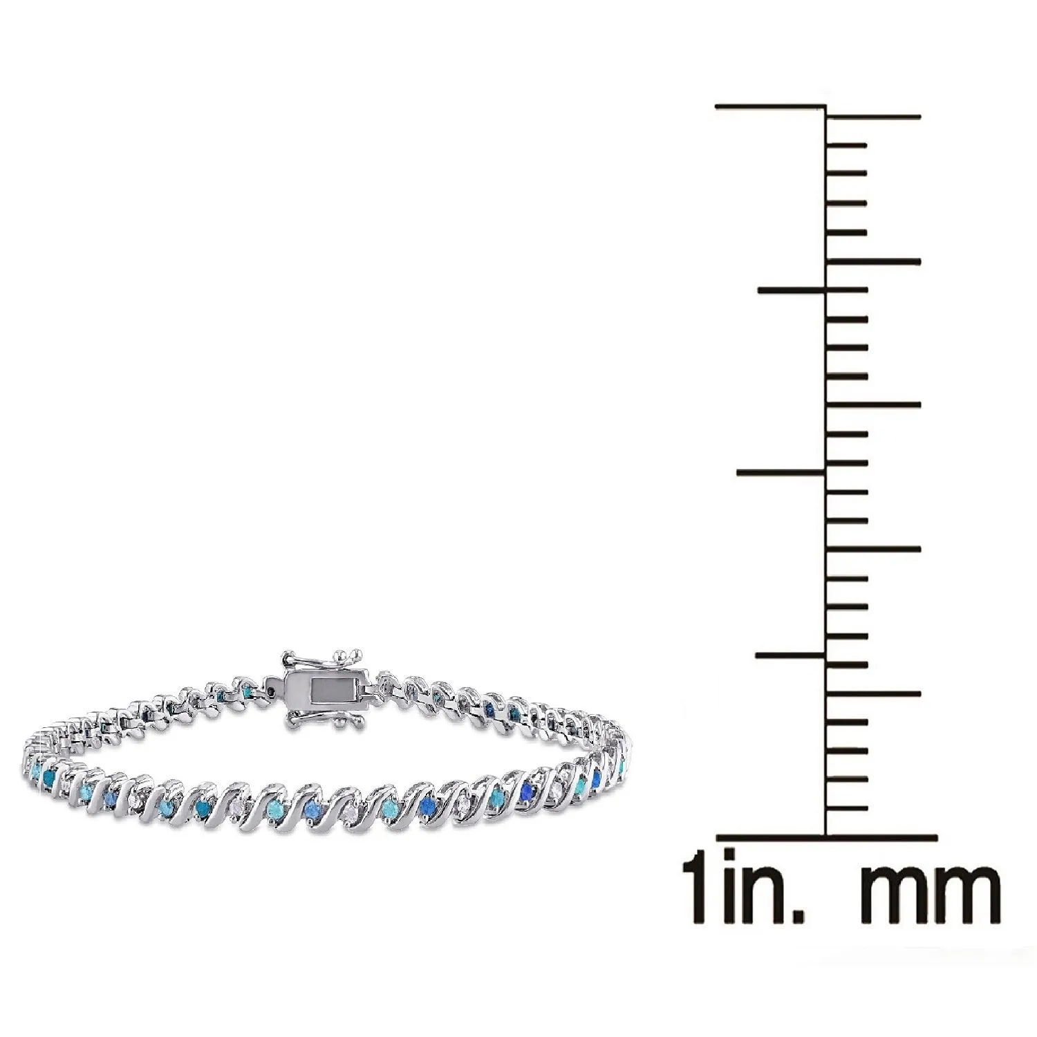 V3 Jewelry 925 Sterling Silver with Round Shape Natural Multi Gemstone Tennis Bracelet-8" for Women sold by Zulily product image thumbnail 2