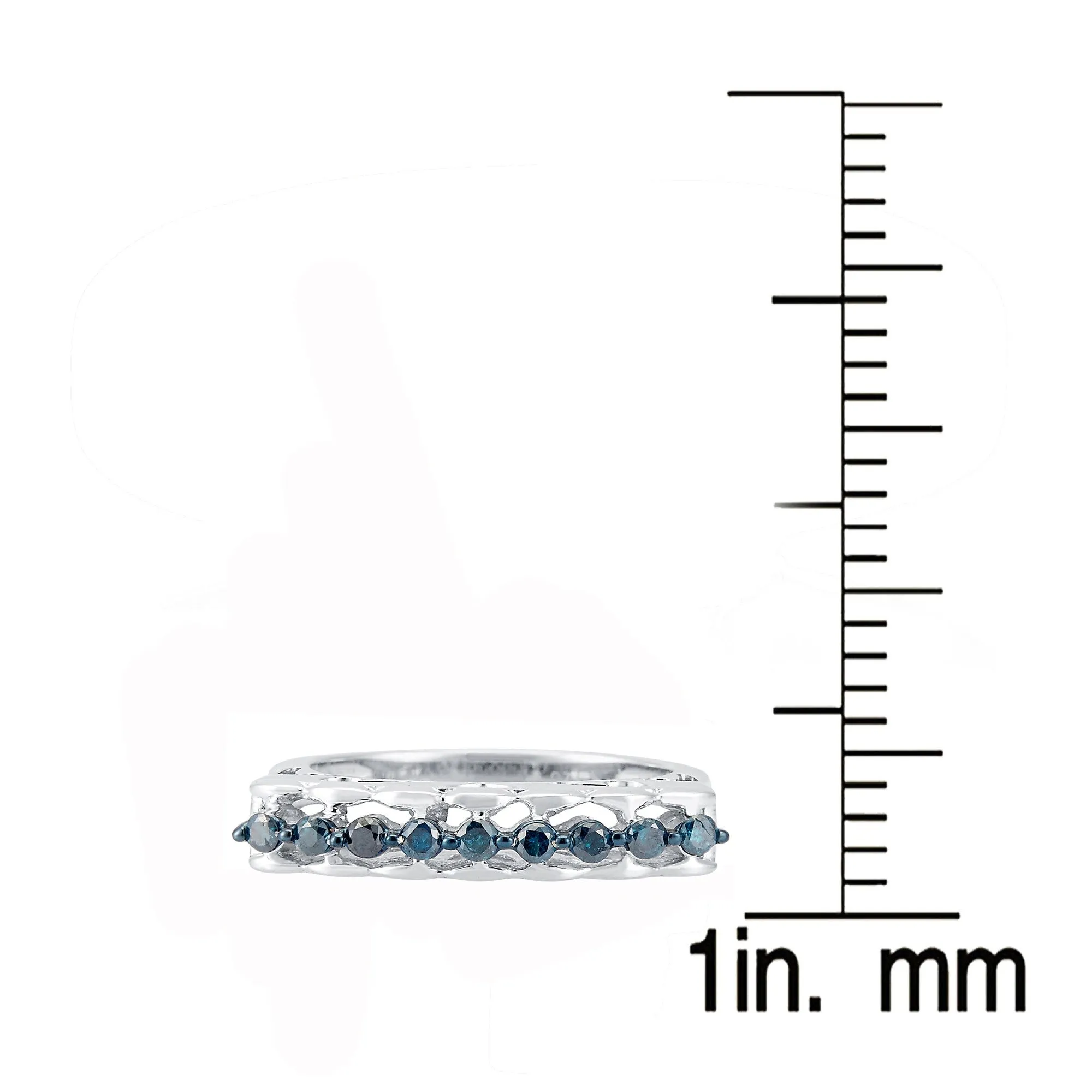 Sterling Silver with Real Blue Diamond Band Ring sold by Zulily product image thumbnail 3
