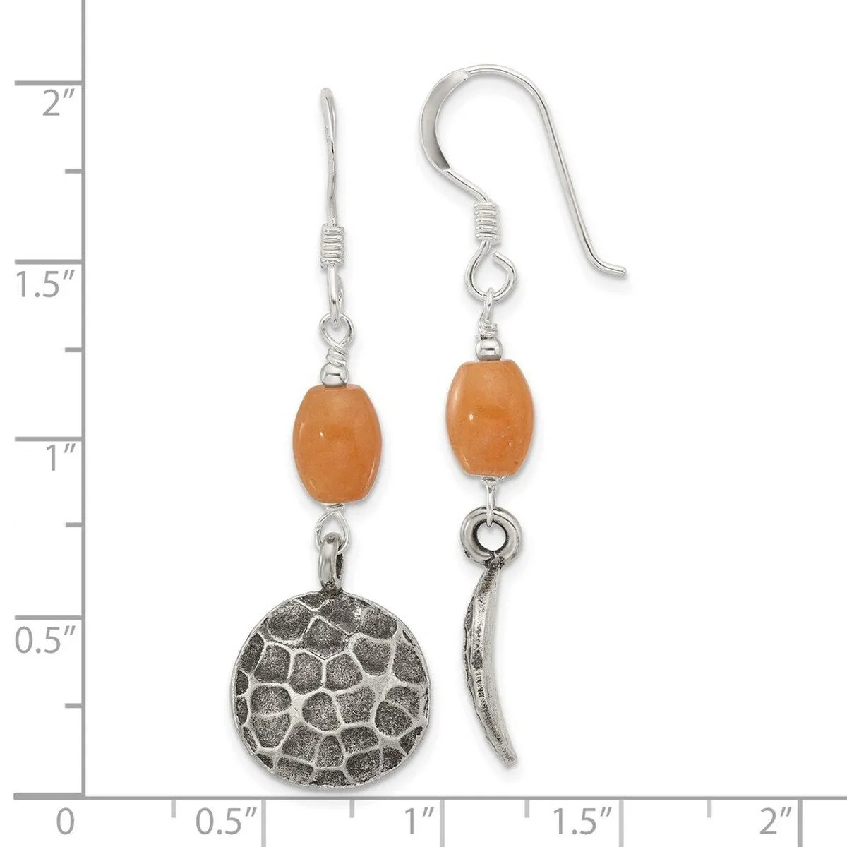 Curata 925 Sterling Silver Oxidized Aventurine Dangle Hook Earrings - 48.5x14.1mm sold by Zulily product image thumbnail 4