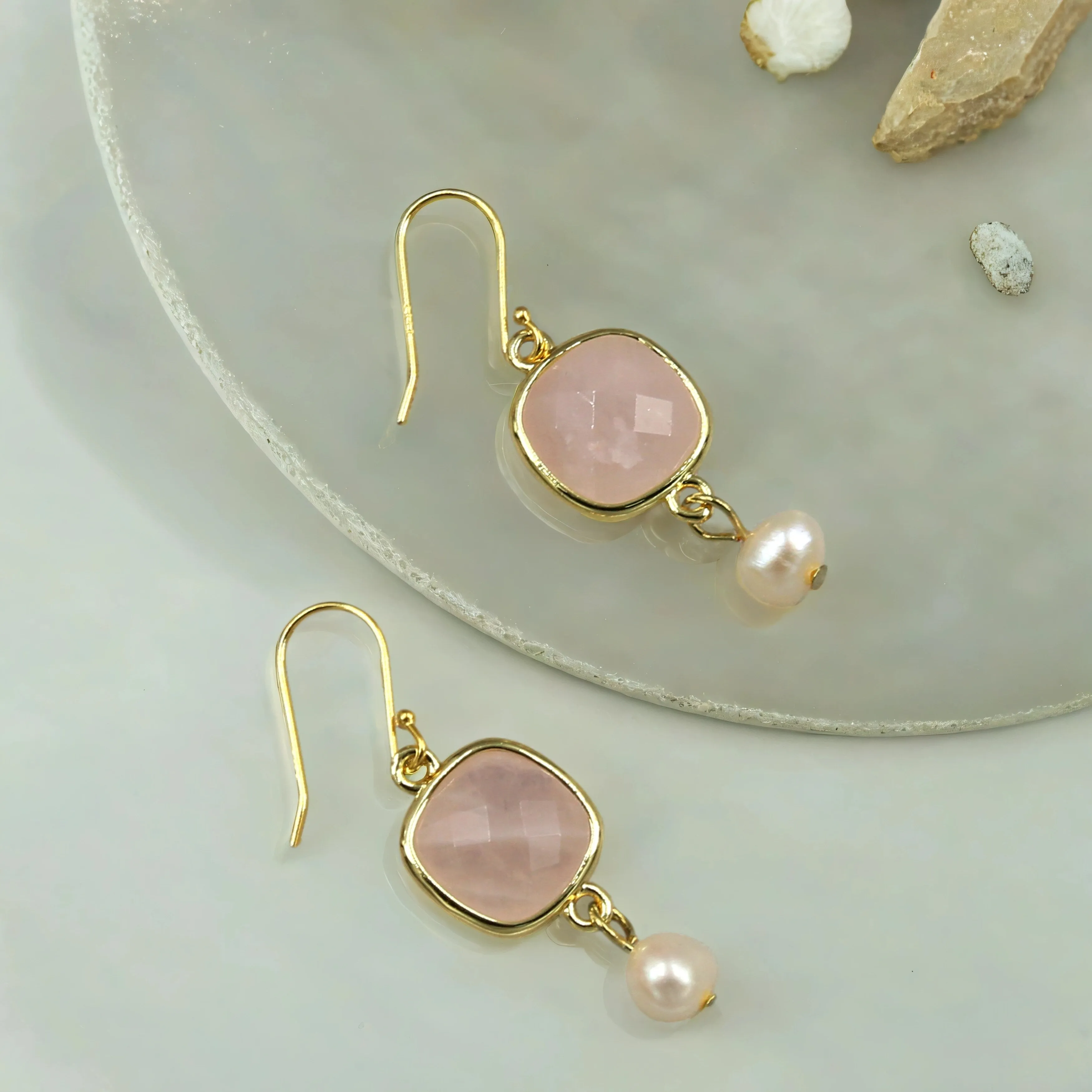 Delicate Rose Quartz Jewelry Set with Matching Bracelets sold by Zulily product image thumbnail 3