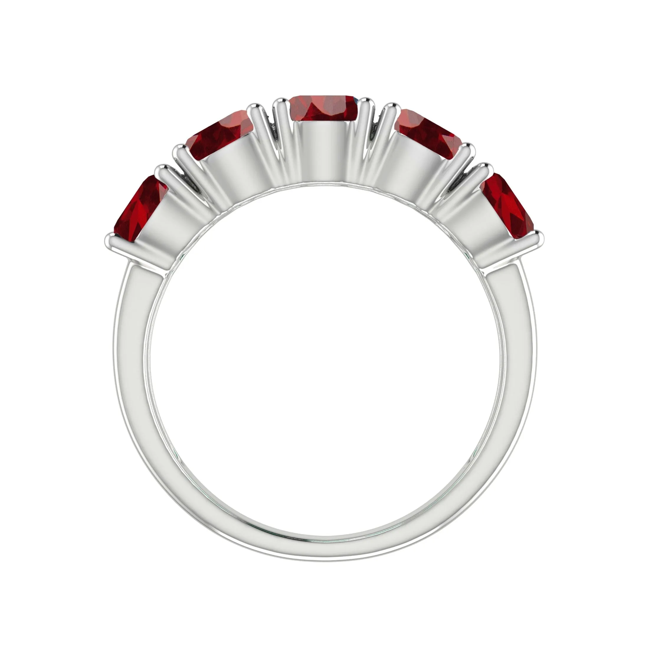 Sterling Silver Natural Garnet Five Stone Band Ring sold by Zulily product image thumbnail 2