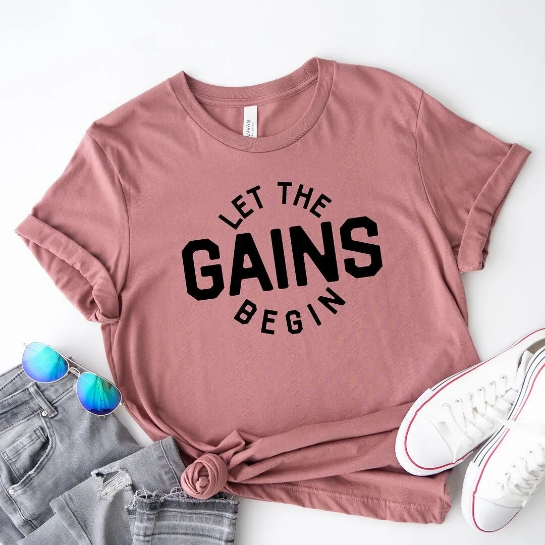 Let The Gains Begin Short Sleeve Crewnneck Tee sold by Zulily