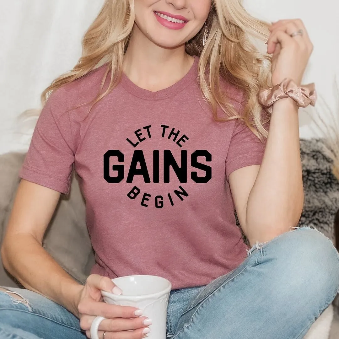 Let The Gains Begin Short Sleeve Crewnneck Tee sold by Zulily product image thumbnail 3