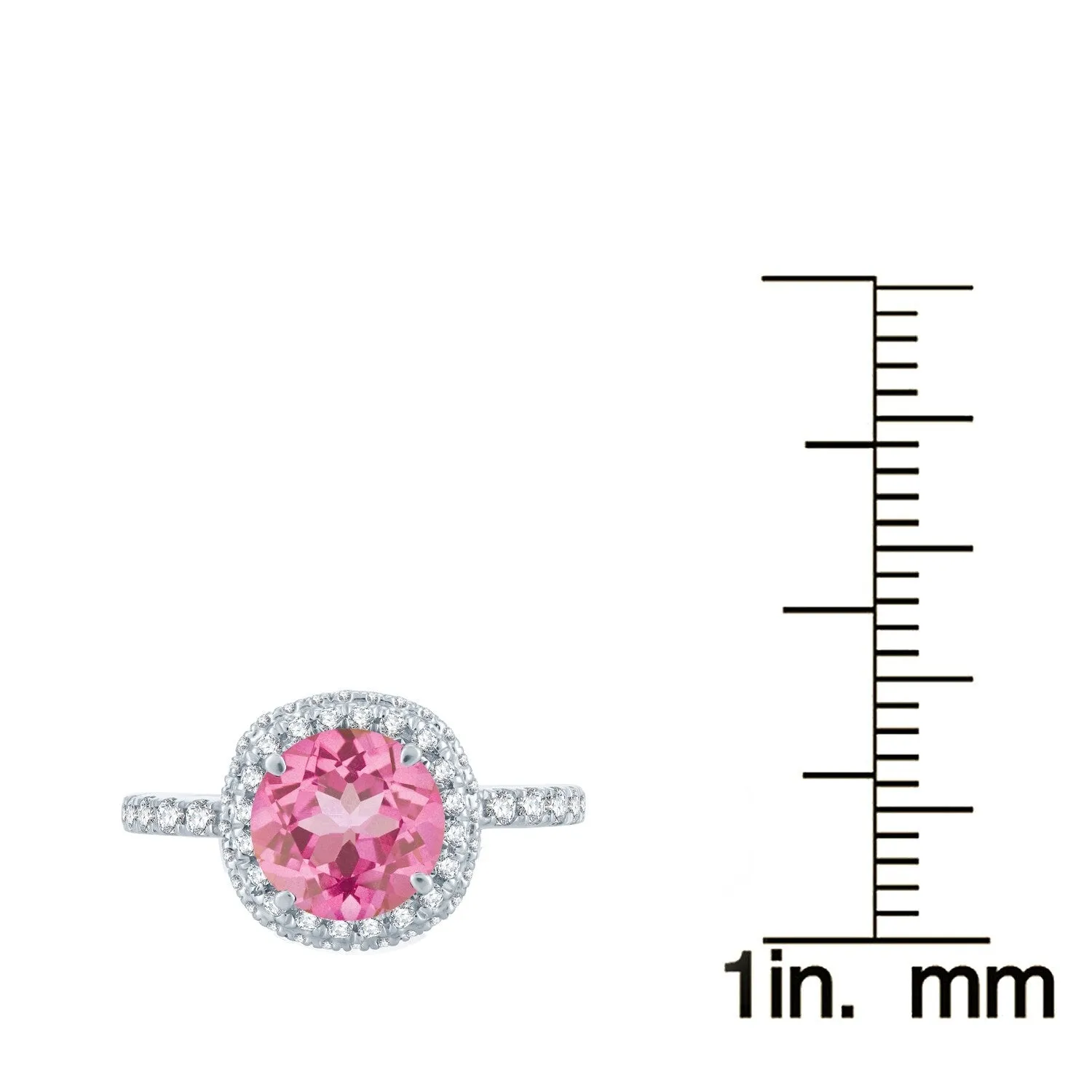Sterling Silver Pink Topaz and White Topaz Double Halo Ring sold by Zulily product image thumbnail 3