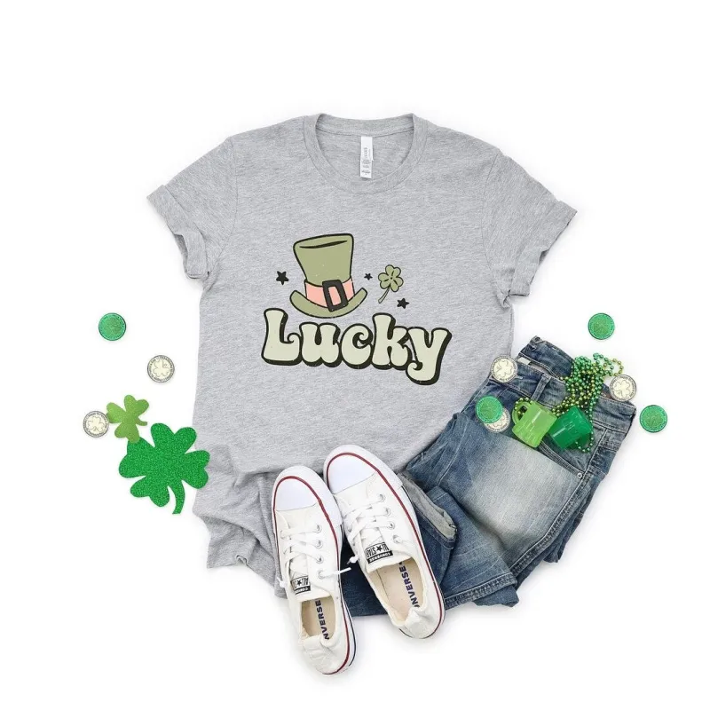Lucky Hat Short Sleeve Crewnneck Tee sold by Zulily
