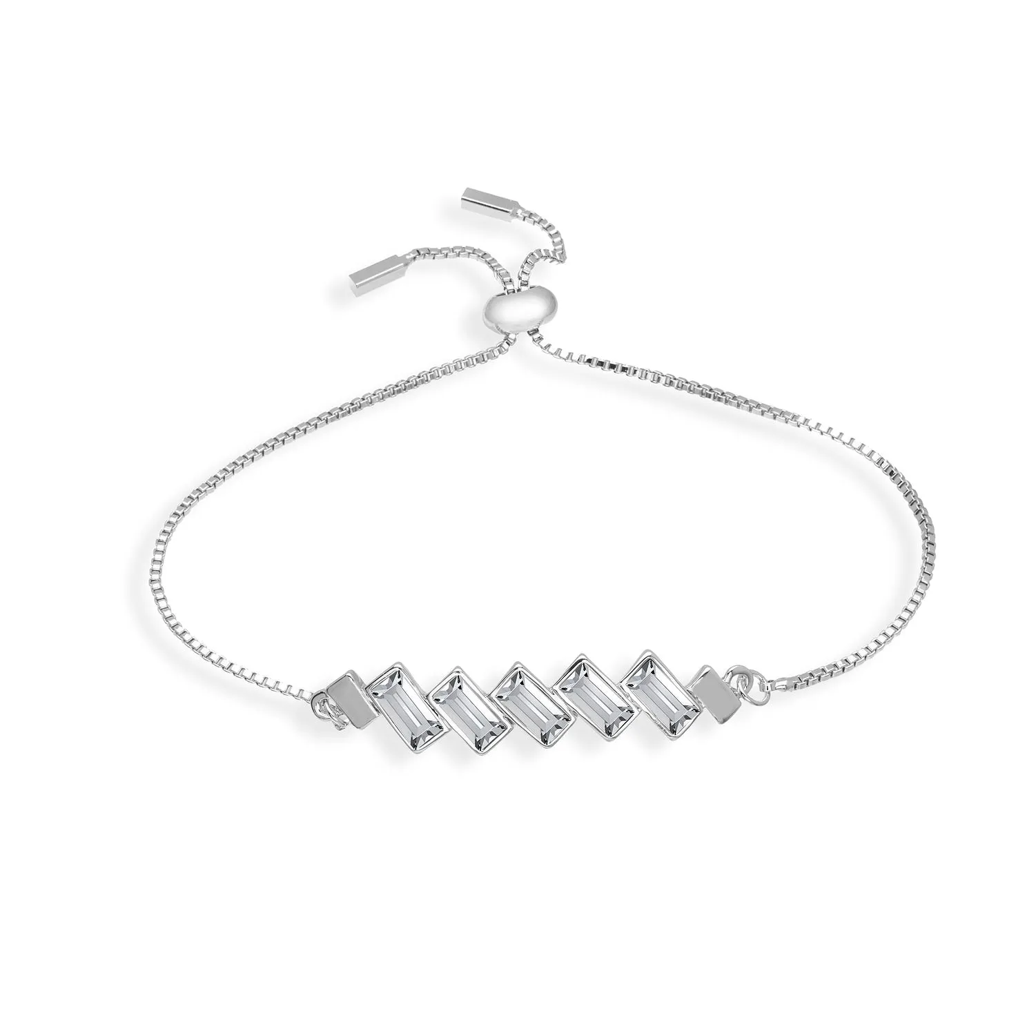 Baguette Crystal Adjustable Bracelet sold by Zulily