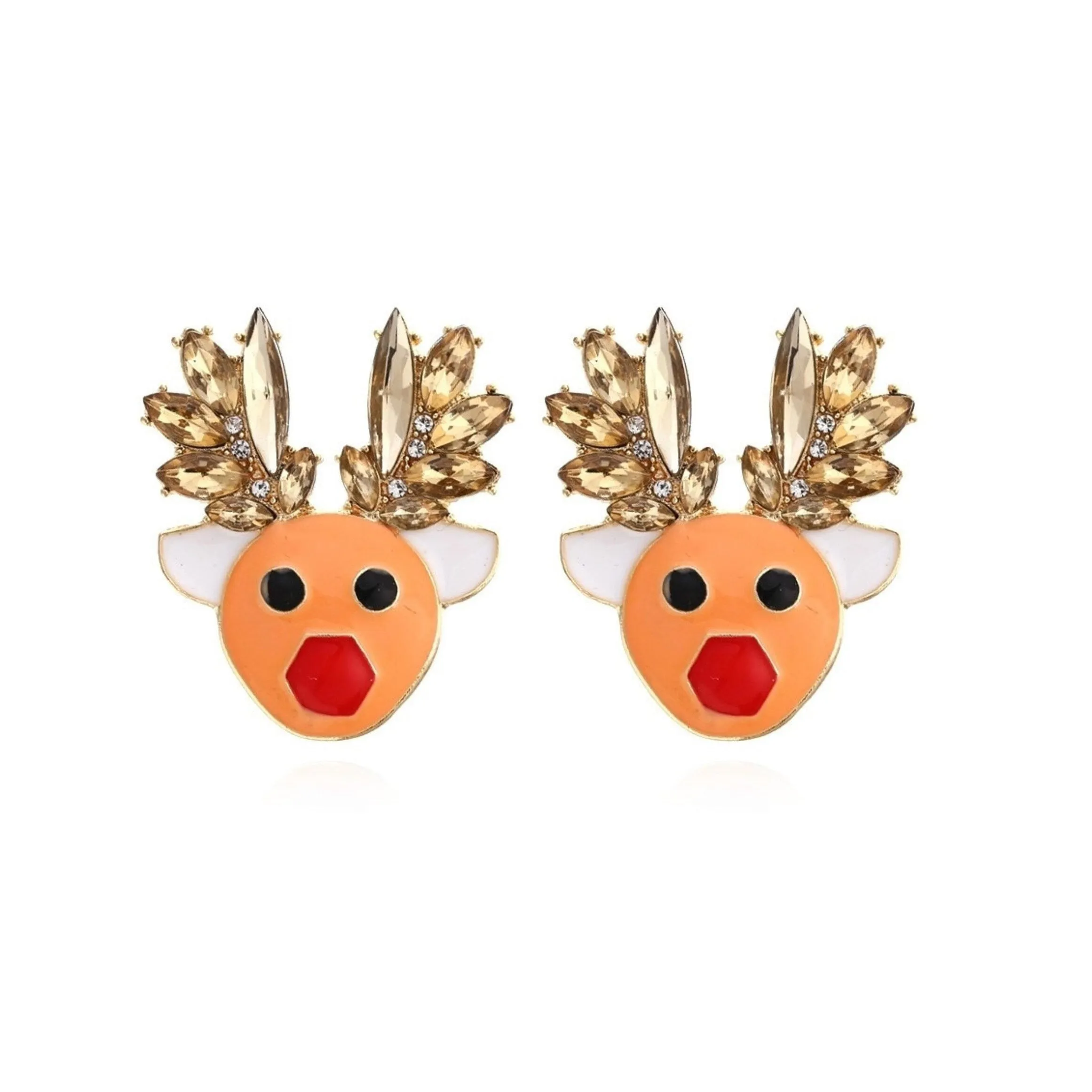 Crystal Brown Reindeer Stud Earrings sold by Zulily