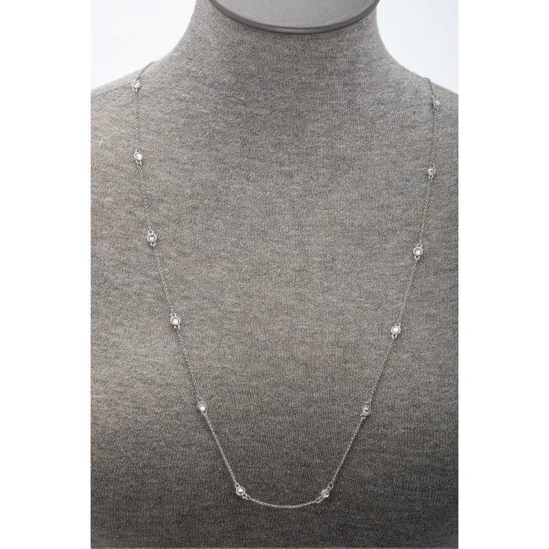 Clear Crystal Classic Station Necklace sold by Zulily