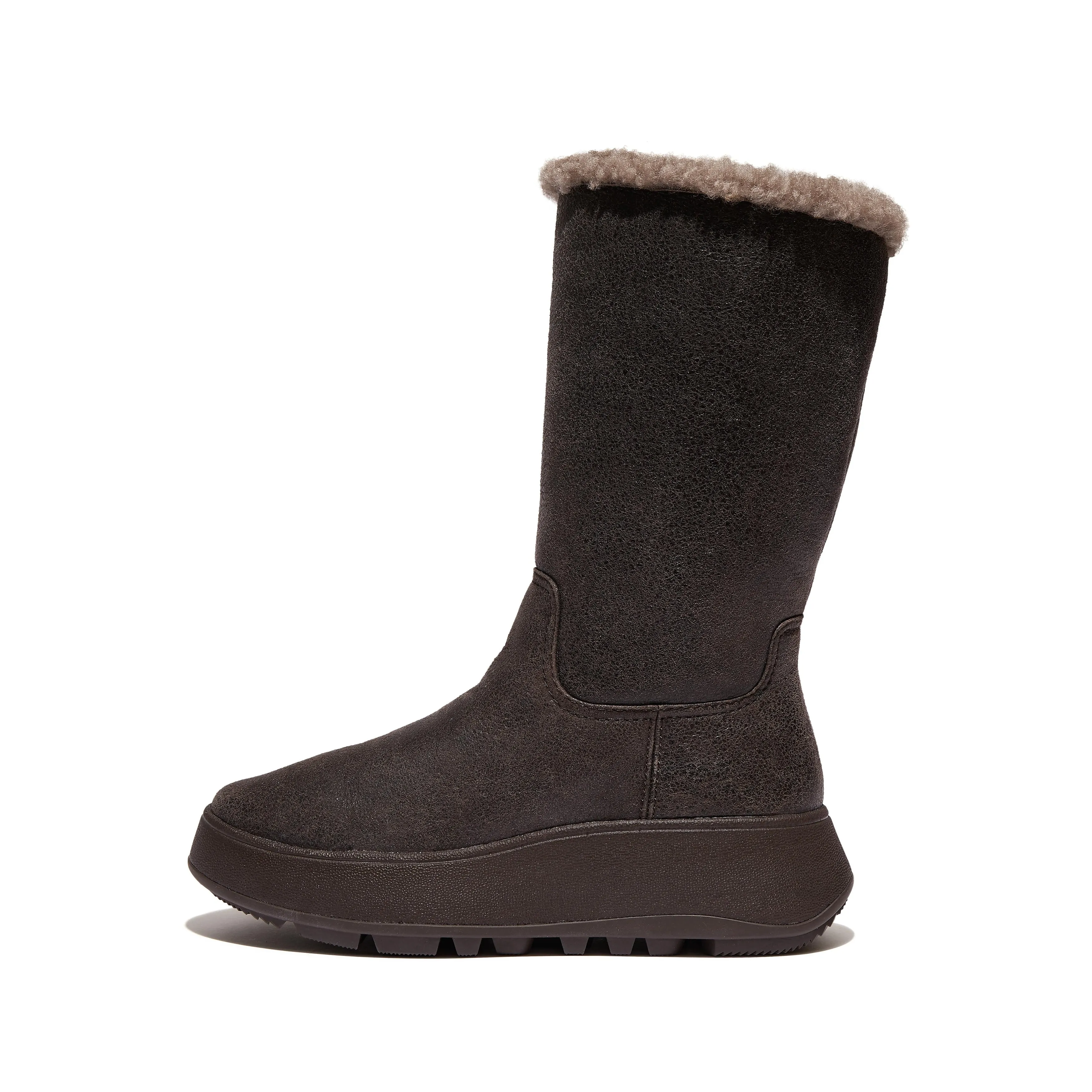 F-mode double-faced shearling flatform calf boots GP2-167 sold by Zulily