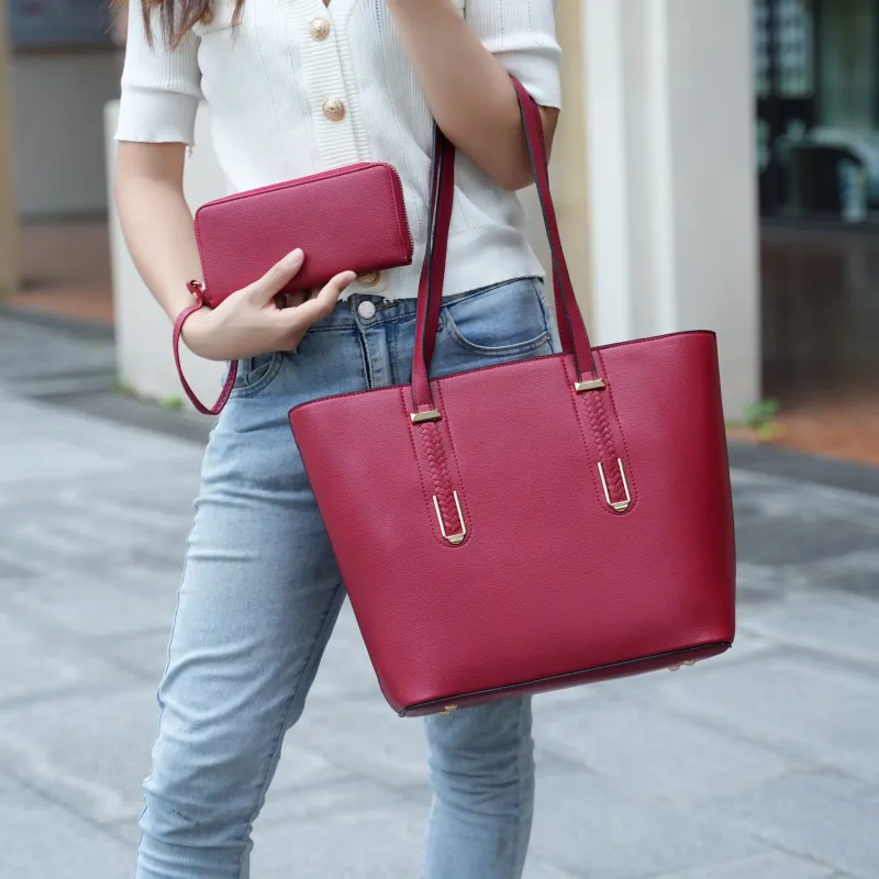 Mina Vegan Leather Women's Tote and Wristlet Wallet sold by Zulily