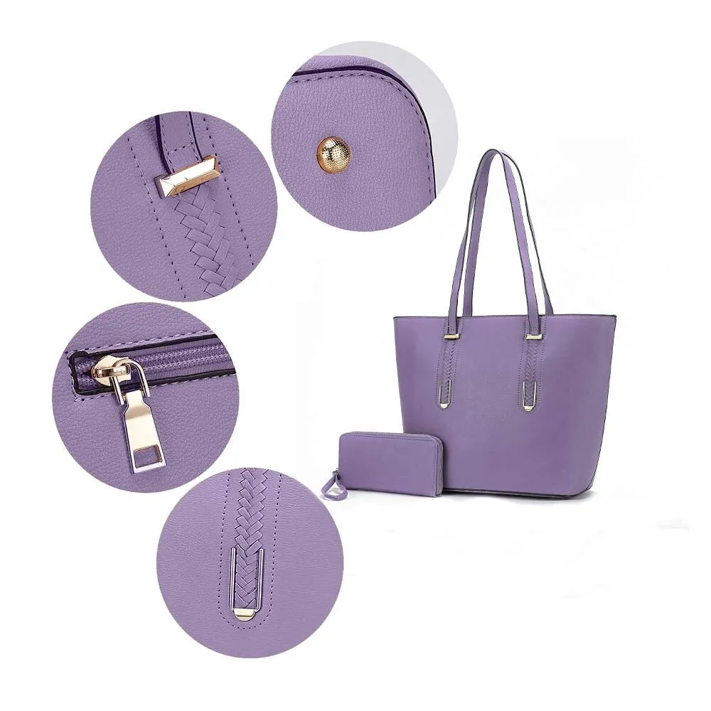 Mina Vegan Leather Women's Tote and Wristlet Wallet sold by Zulily product image thumbnail 3