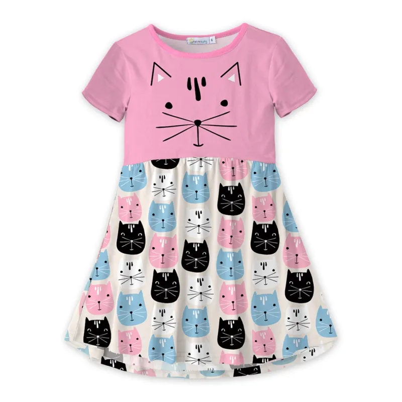 Pink & Black Cat A-Line Dress sold by Zulily