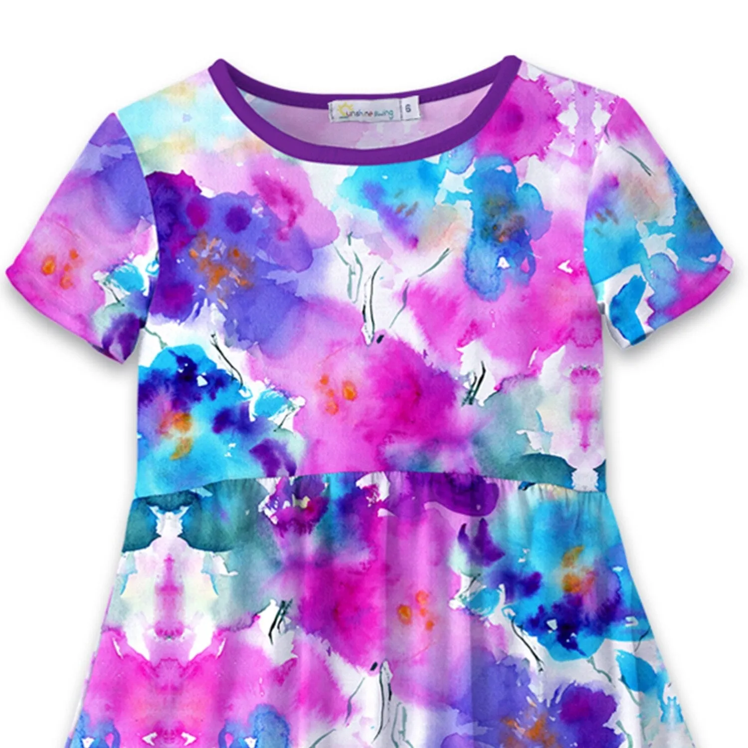 Pink & Blue Tie-Dye A-Line Dress sold by Zulily product image thumbnail 2