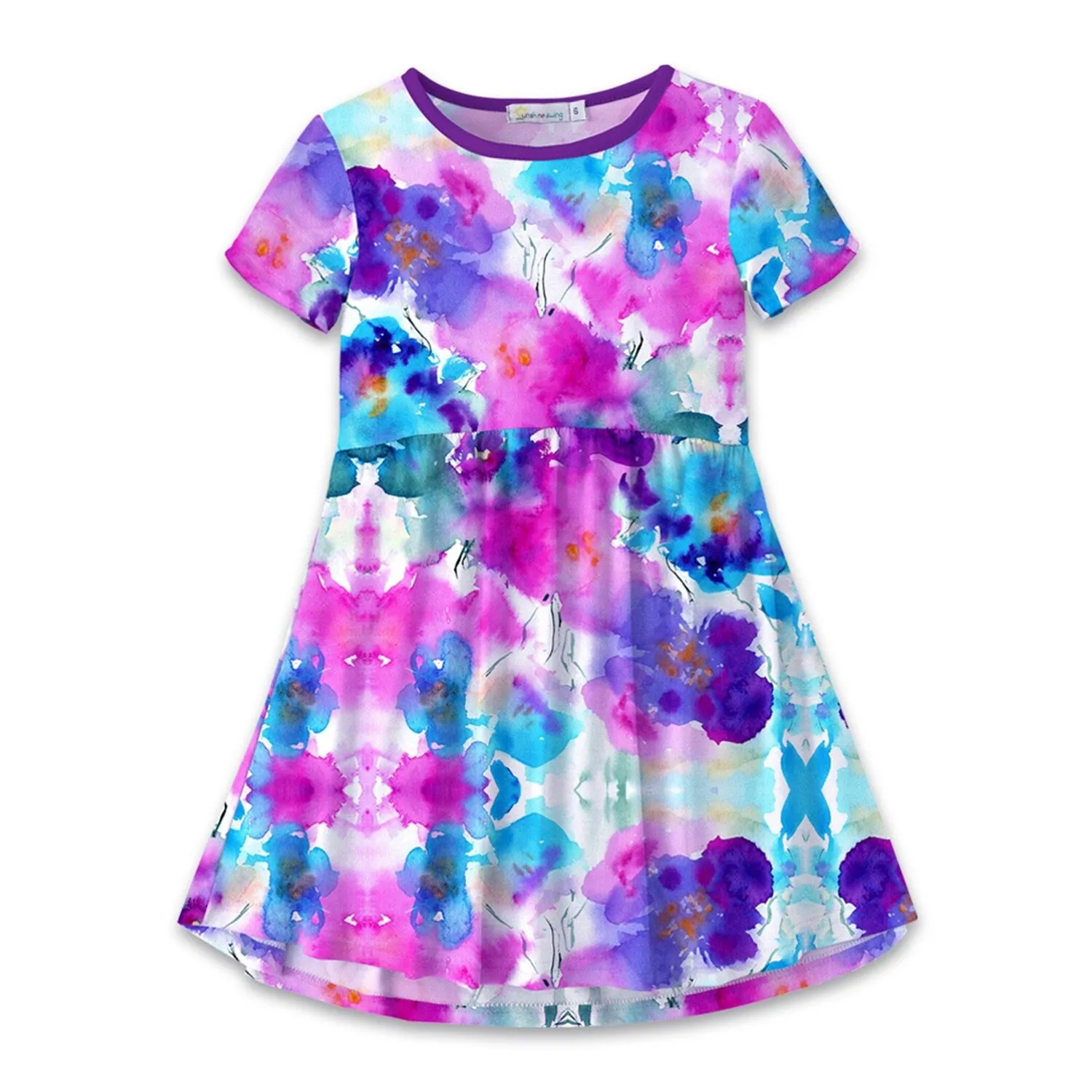 Pink & Blue Tie-Dye A-Line Dress sold by Zulily