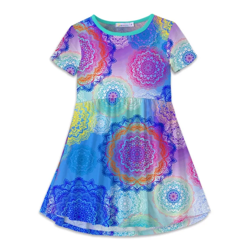 Multi Color Ombre Mandala Floral A-Line Dress sold by Zulily