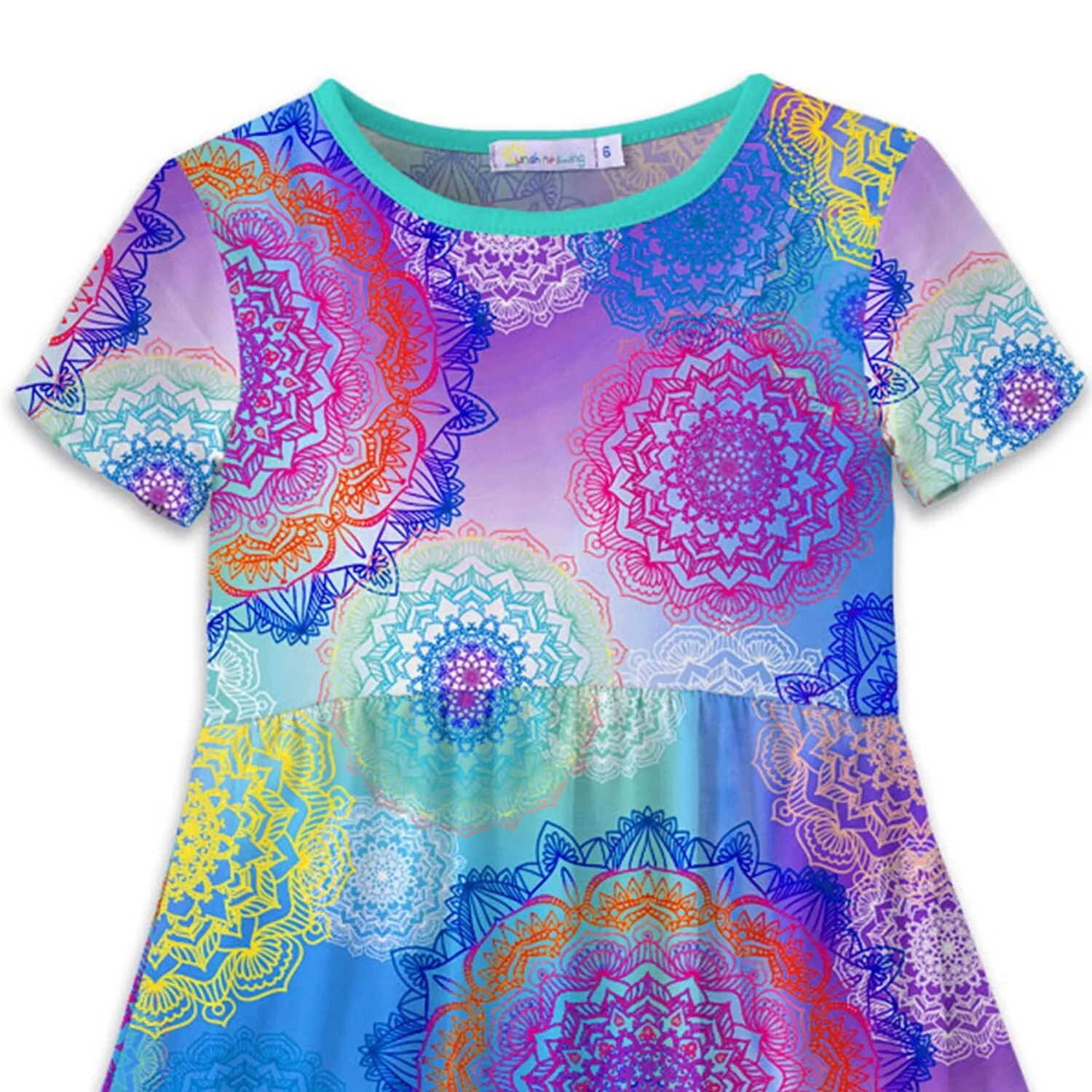 Multi Color Ombre Mandala Floral A-Line Dress sold by Zulily product image thumbnail 2
