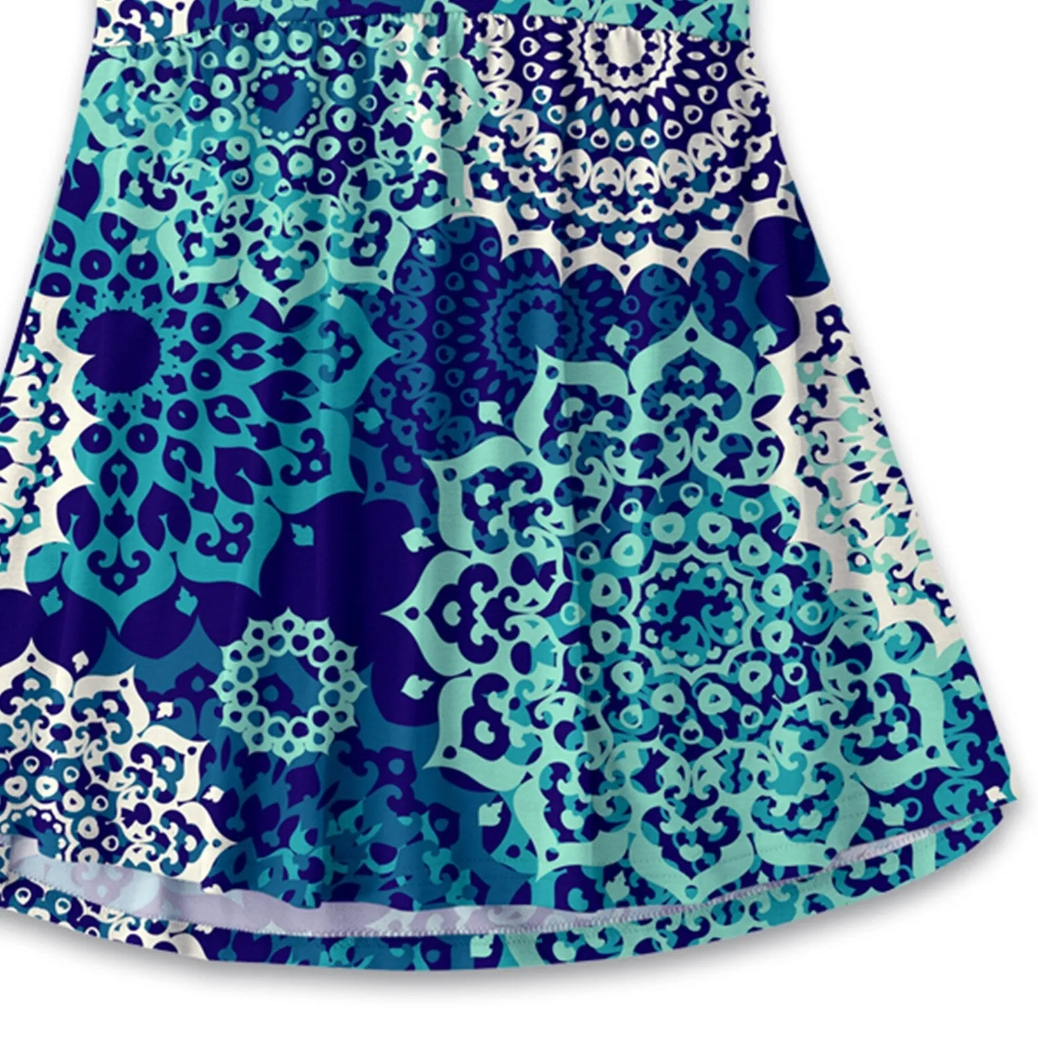 Blue & Turquoise Mandala Floral A-Line Dress sold by Zulily product image thumbnail 3