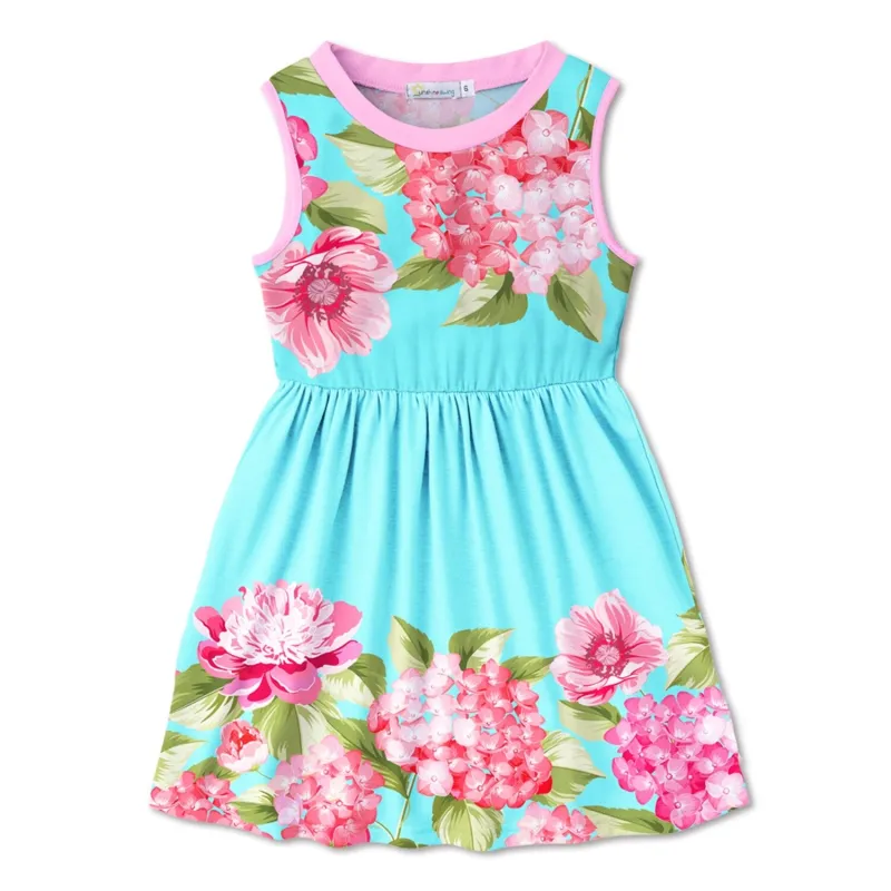 Light Blue & Pink Floral Tank Dress sold by Zulily