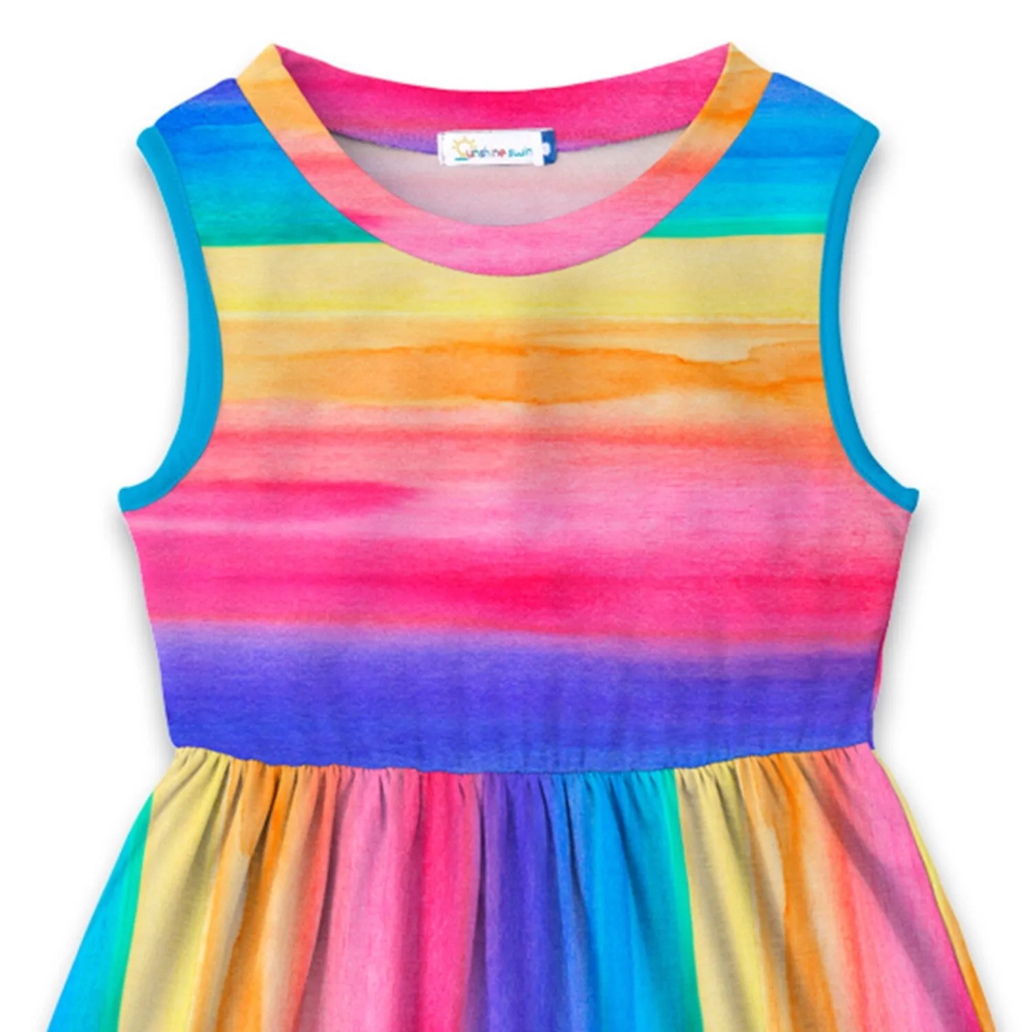 Multi Color Watercolor Stripe Tank Dress sold by Zulily product image thumbnail 2