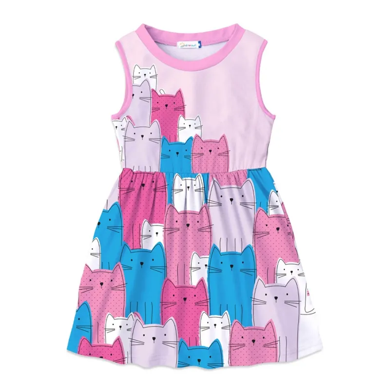 Pink & Blue Cat Tank Dress sold by Zulily