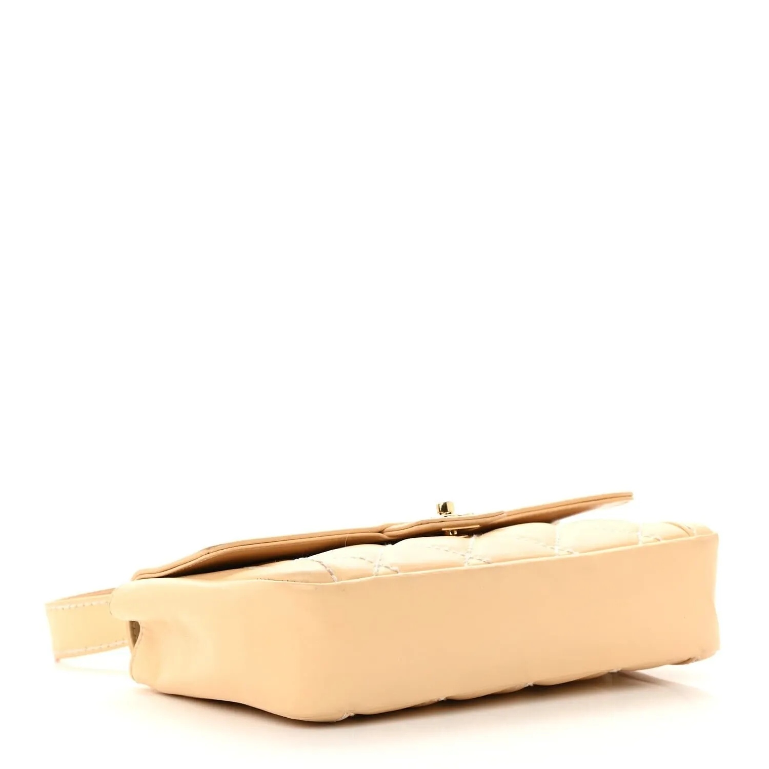 Chanel Calfskin Quilted Surpique Top Handle Flap Beige (Pre-Owned) sold by Zulily product image thumbnail 4