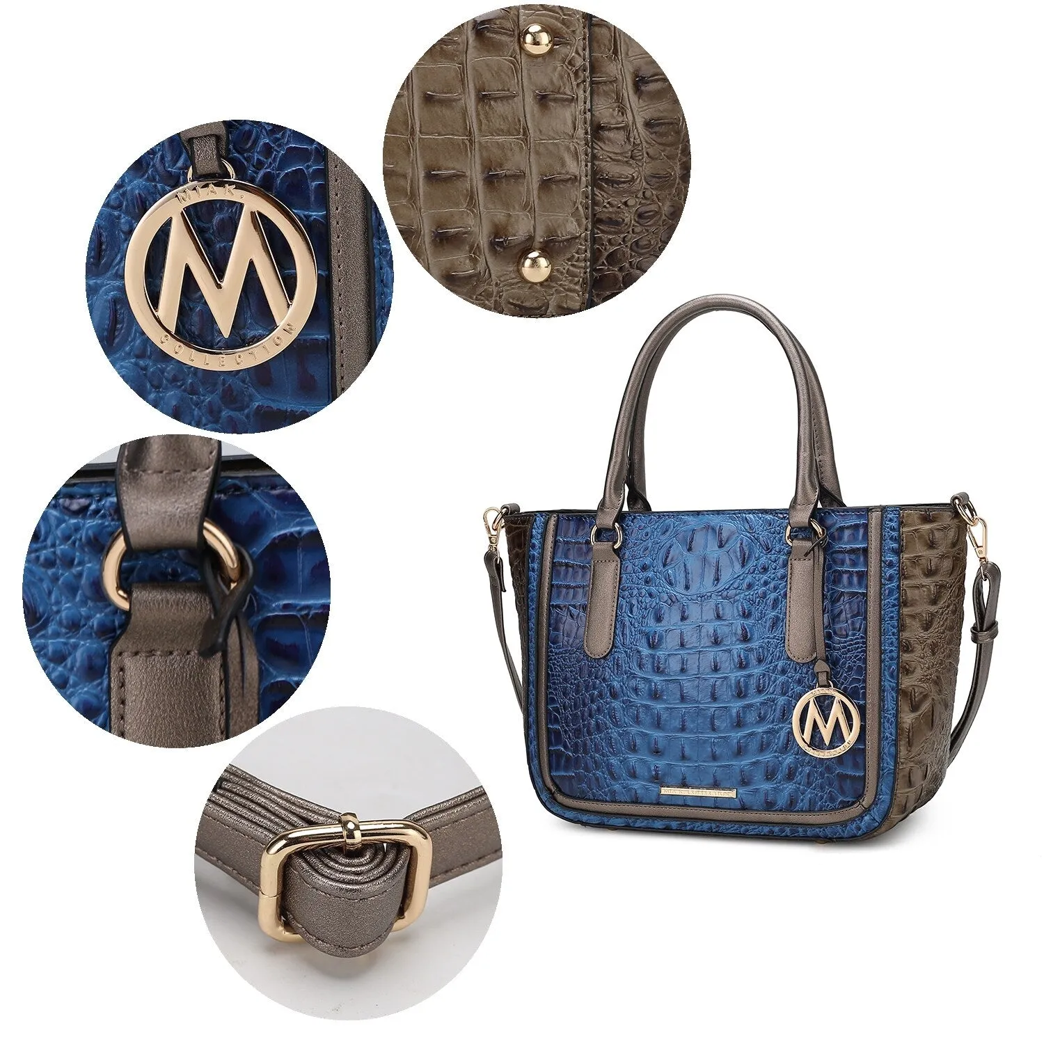 Bonnie Embossed Vegan Leather Women's Satchel & Wallet Bag sold by Zulily product image thumbnail 3