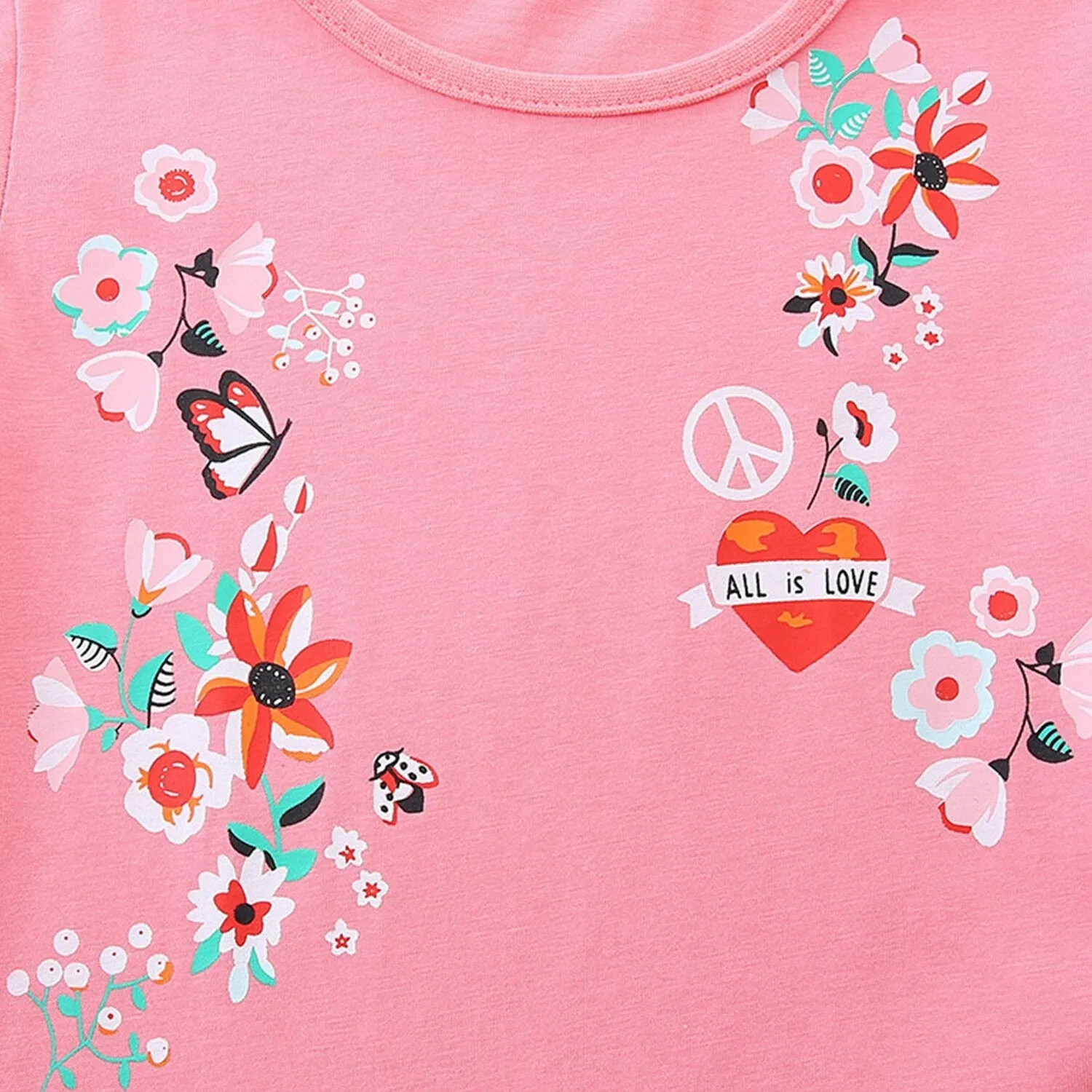 Pink Floral & "All Is Love" Short-Sleeve Dress sold by Zulily product image thumbnail 3