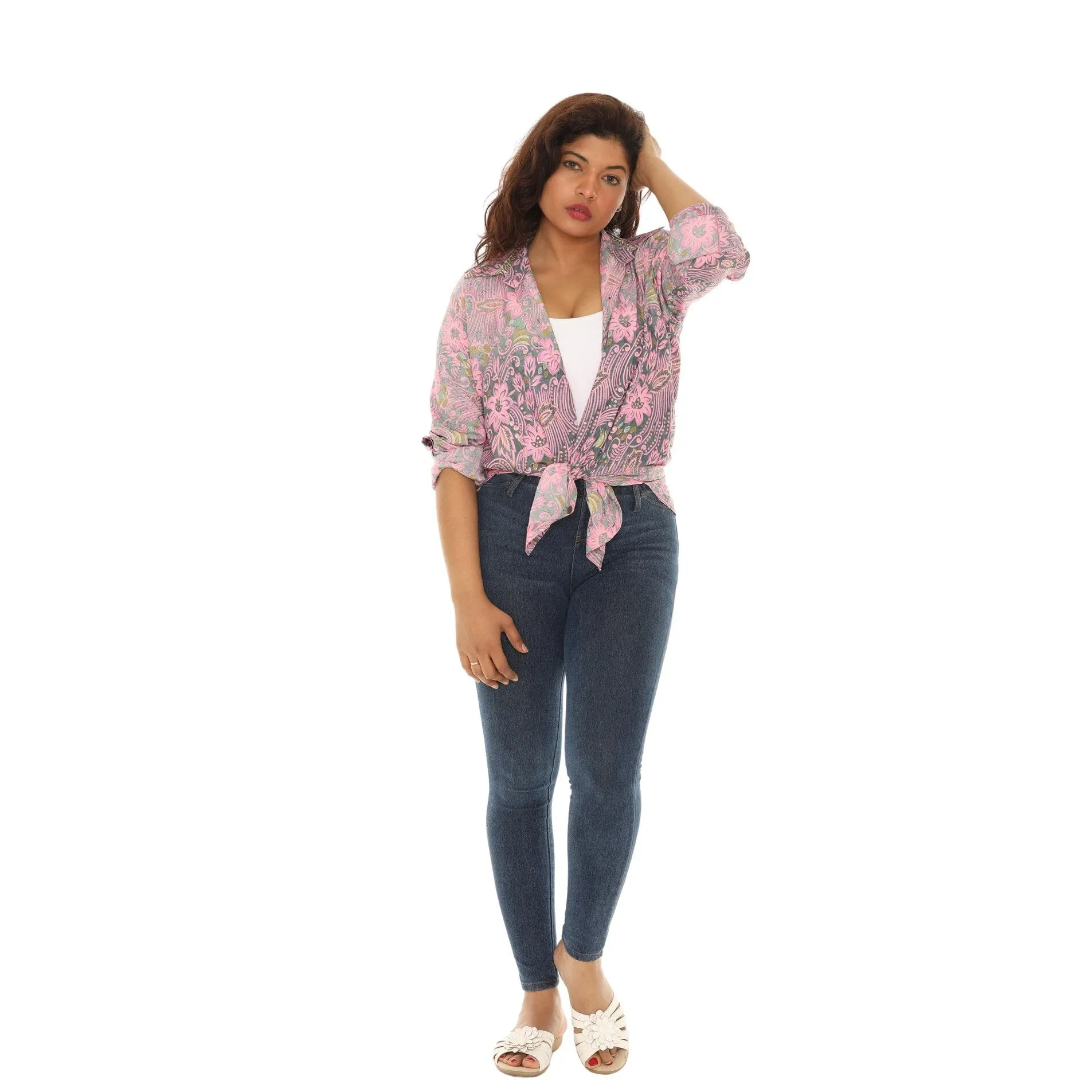 Women's Floral Printed Button-Down Shirt - Regular & Plus Sizes Available sold by Zulily product image thumbnail 3